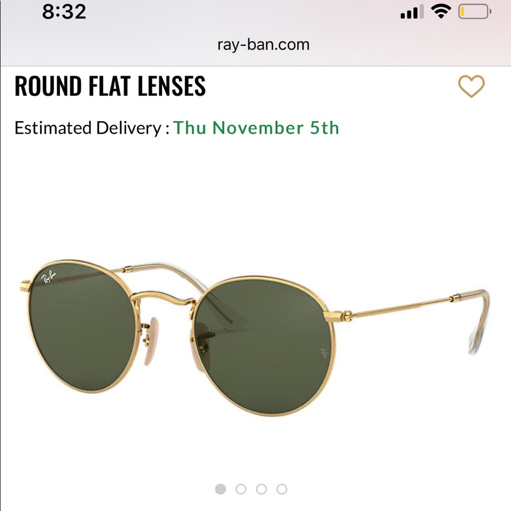Ray Ban gold flat lenses